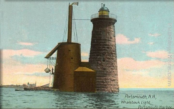 Whaleback Lighthouse, Portsmouth, New Hampshire painting - Norman Parkinson Whaleback Lighthouse, Portsmouth, New Hampshire art painting
